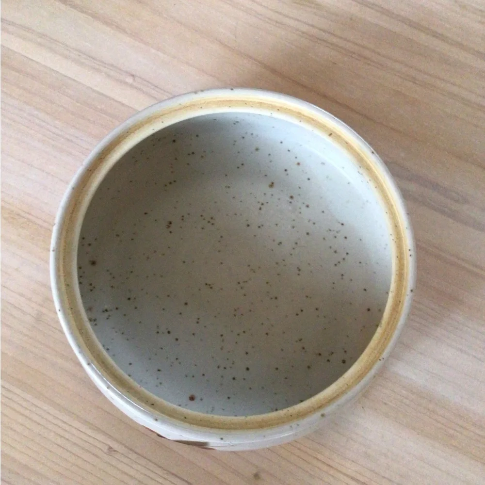 Vintage Otagiri Donabe Lidded Pot Dish Japanese Stoneware Cover Speckled